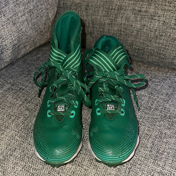 Under Armour Other - Under Armour Green High-Top Sneakers with White Accents